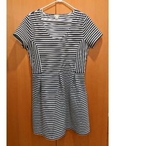 J Crew Black and White Stripe Dress Size 16